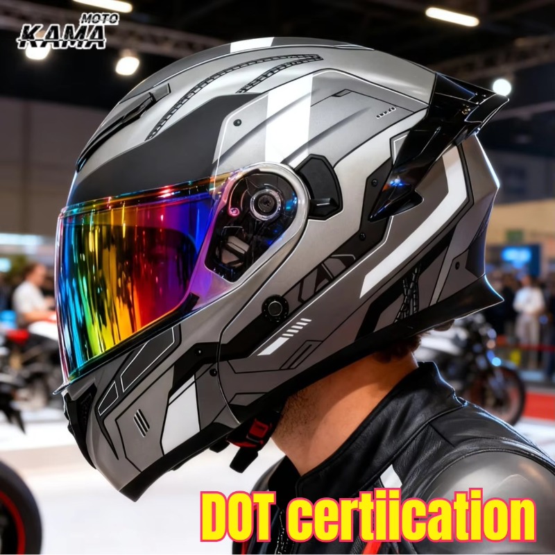 Modular Flip Up Motorcycle Helmet Dot Approved - DOT-goedgekeurde motorhelmen met dubbele vizieren, modulaire